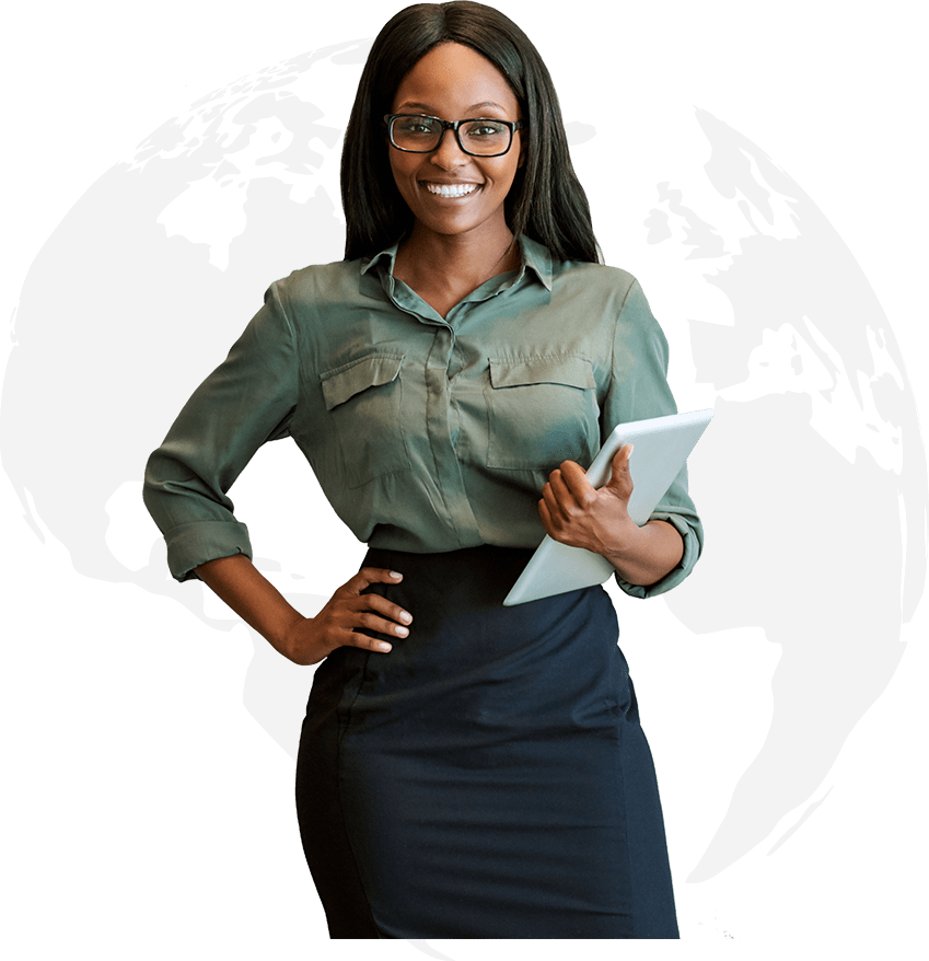 Business Woman holding a Computer Tablet